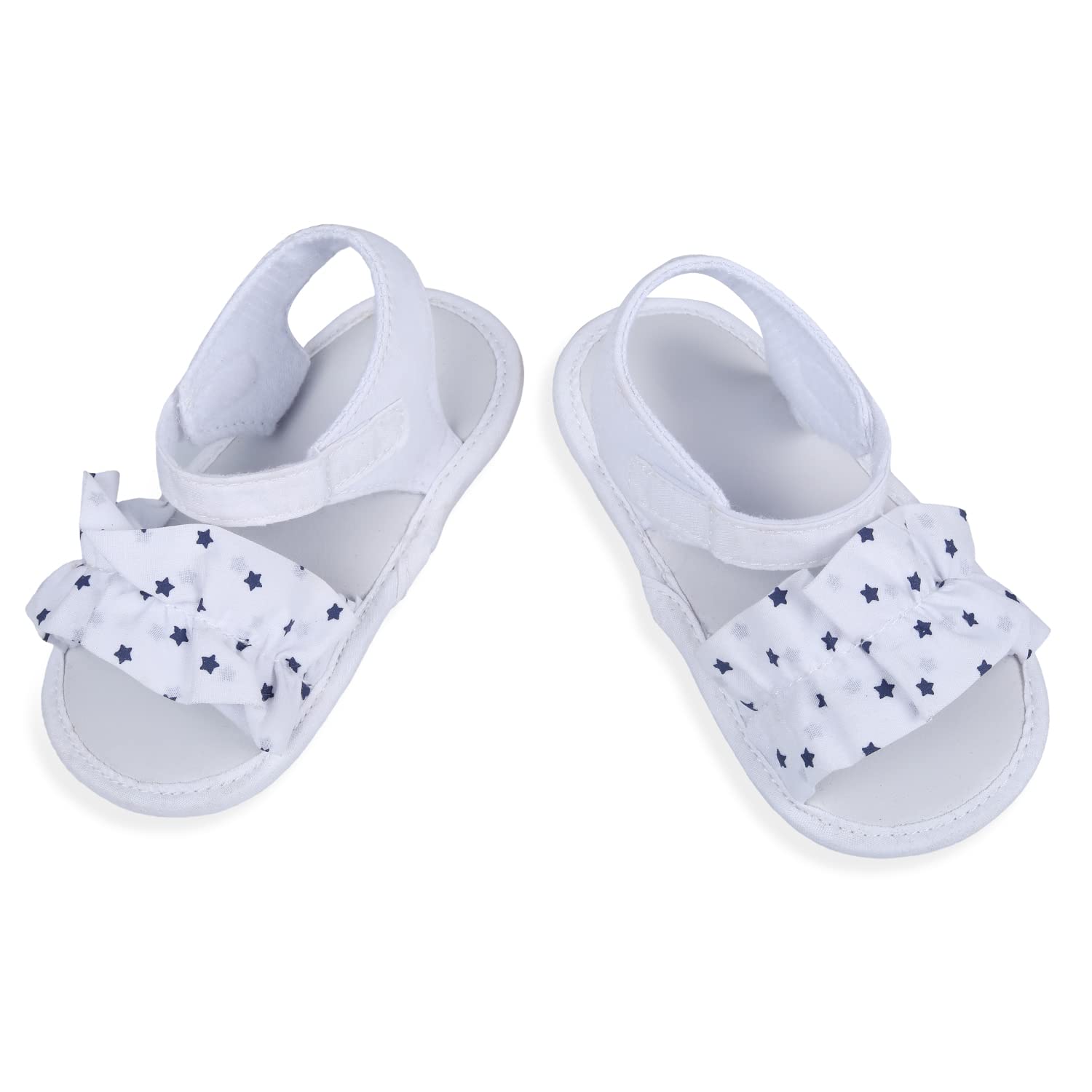 BabyMoo Ruffle Star Premium Toddler Girls Anti-Slip Sandal Booties - White_12-18M-image-4