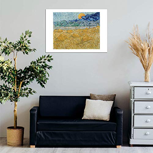 Impression d'art encadrée Vincent Van Gogh Paysage du soir lune XL - 2