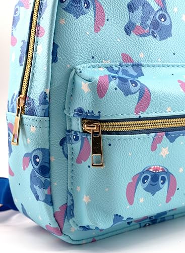 Image of Disney Lilo and Stitch Backpack for Women, Men, Boys, Girls, Unisex | Cute PU Leather 10 inch Stitch Mini Backpack Purse Shoulder Purse | Stitch Bag and Stitch Accessories
