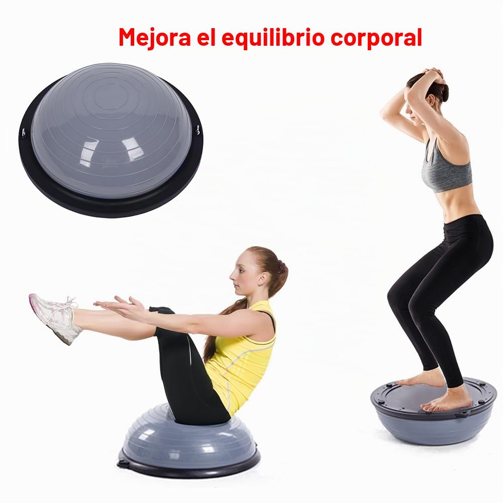 Balance Trainer Fitball Equilibrio Fitness Balón de Entrenamiento de Equilibrio 46cm con Banda Elásticas Stación de Equilibrio para Yoga Pilates Fitness