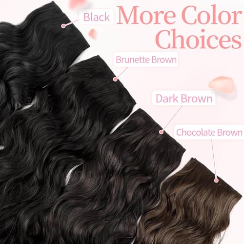 Image of KooKaStyle Wavy Thick Clip in Hair Extensions 20 inch Dark Brown