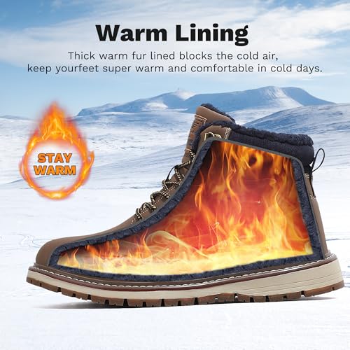 Image of ARRIGO BELLO Mens Winter Boots Snow Shoes Casual Booties US Size 8-12 | Warm Fur Lined,Mesh Lined,Non-slip,Breathable,Durable,Outdoor,Ankle Boot,Comfortable,Removable Insole