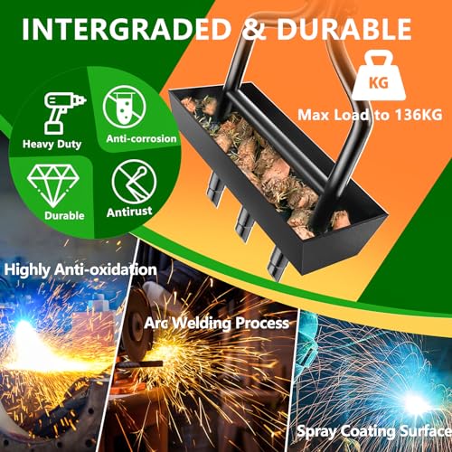 EEIEER Rasenlüfter, Aerifizierer für Rasen Hohlspoon mit Ablageschale und Gartengeräten, T-Griff Rasenbelüfter Vertikutierer Heavy Duty Rasenspecht Rasen Belüften für Verdichtete Böden Rasenpflege