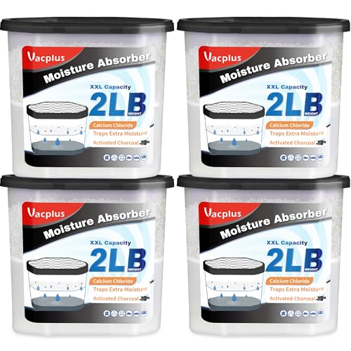 Image of Vacplus Moisture Absorber, 2 LB, Strong Absorption, Charcoal, 4 Pack
