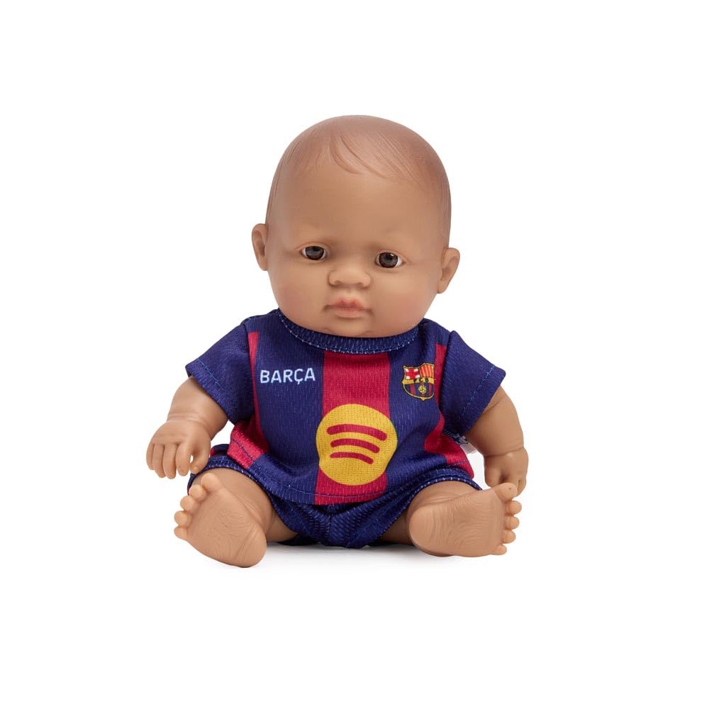 Miniland FC Barcelona Doll 21 cm with Official Blaugrana Kit, Articulated and Collectible Barça Football Doll