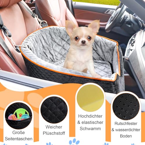 Hundeautositz Für Große & Mittelgroße Hunde Bis 60 Pfund – Waschbarer Bezug, Aufbewahrungstaschen, Vakuumverpackt