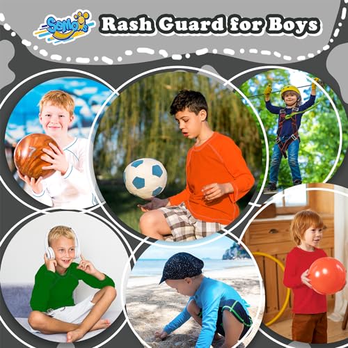 Image of Boys' Rash Guard Long Sleeve UPF 50 Sun Shirts for Toddler Kids Youth Water Swimming Rashguard