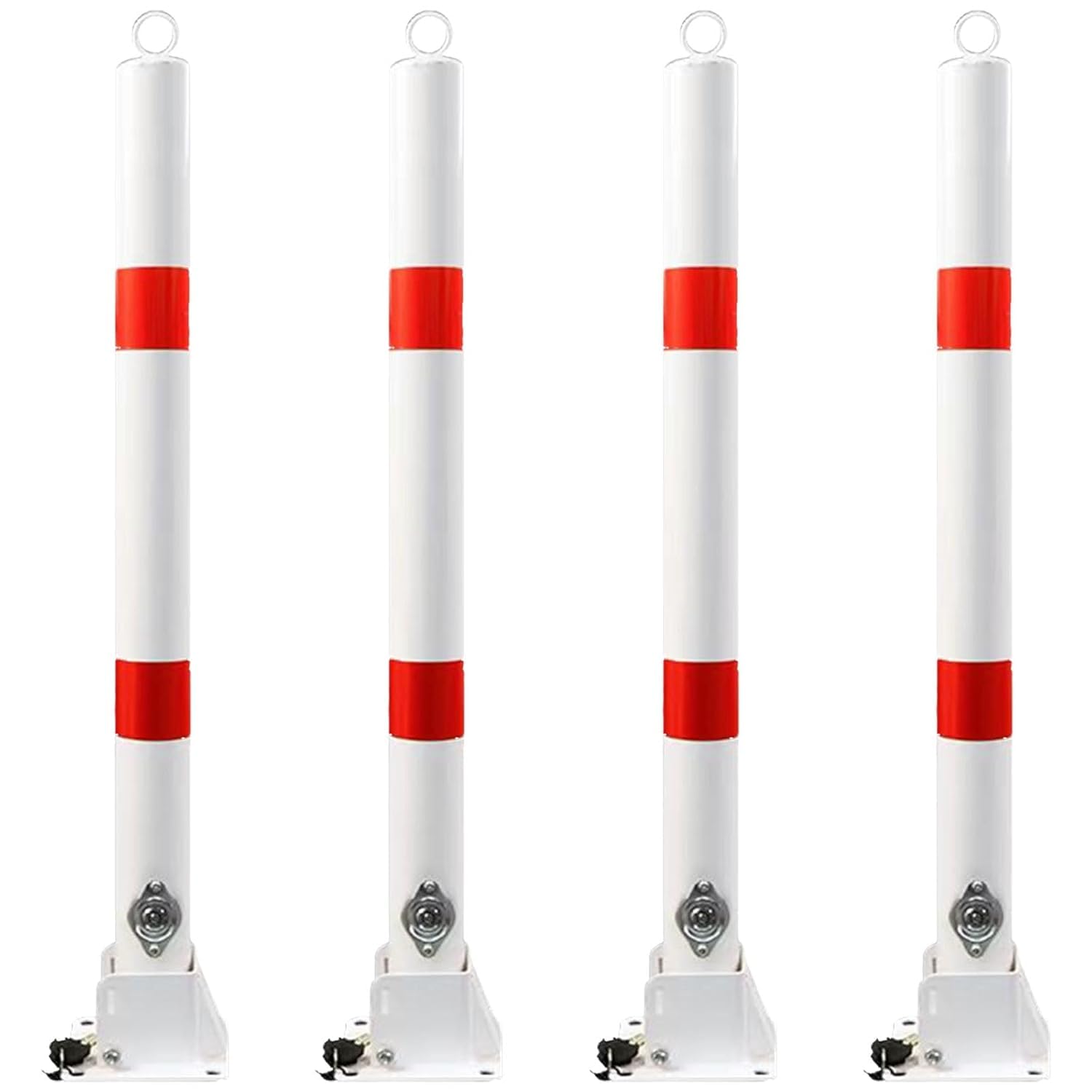 Borne de sécurité en métal de 80 cm (31,5 po) - Balise réfléchissante pour stationnement avec Anneau de Suspension, idéale pour la Construction d'allées et la Gestion de