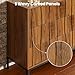 RIHHA Mid-Century Modern 6 Drawer Dresser, 54” Walnut Finish Wave Front Dresser with Push-to-Open Drawers, Handle-Free Bedroom Chest with Black Metal Base for Living Room or Closet