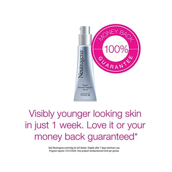 Neutrogena Rapid Wrinkle Repair Retinol Anti-Wrinkle Face Serum with Hyaluronic Acid, Daily Anti-Aging Facial Serum for Fine Lines & Wrinkles, Mineral Oil- & Dye-Free, 1 fl. oz