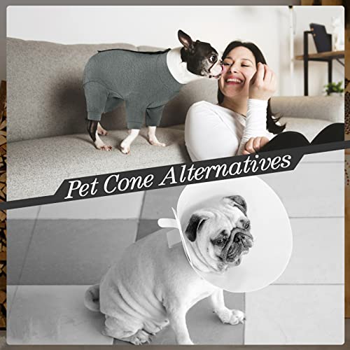 Kuoser Hundebody nach op, Medizinischer Body Hund,Hunde Schlafanzüge, Hundebody nach kastration, Anti-Lecken Wundschutz,Kegel-Alternative (3XL,Grau)