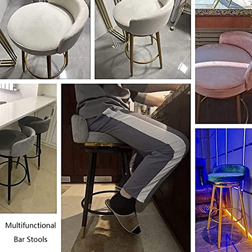 Tabourets hauts moderne rembourrés en velours vert pour table de bar - 8