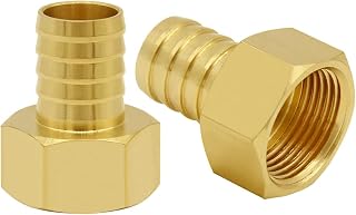 Joywayus 2PCS Brass Hose Barb Fitting 1" Barb x 3/4" NPT Female Adapter
