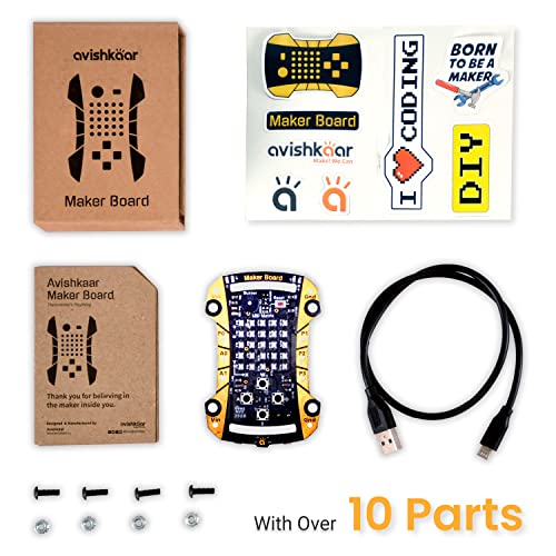 Image of Avishkaar Maker Board, DIY Programmable Electronics Board, 50+ Projects, Controlled with Desktop Software, Learn Coding & Game Design, Learning & Educational STEM Kit, Made in India