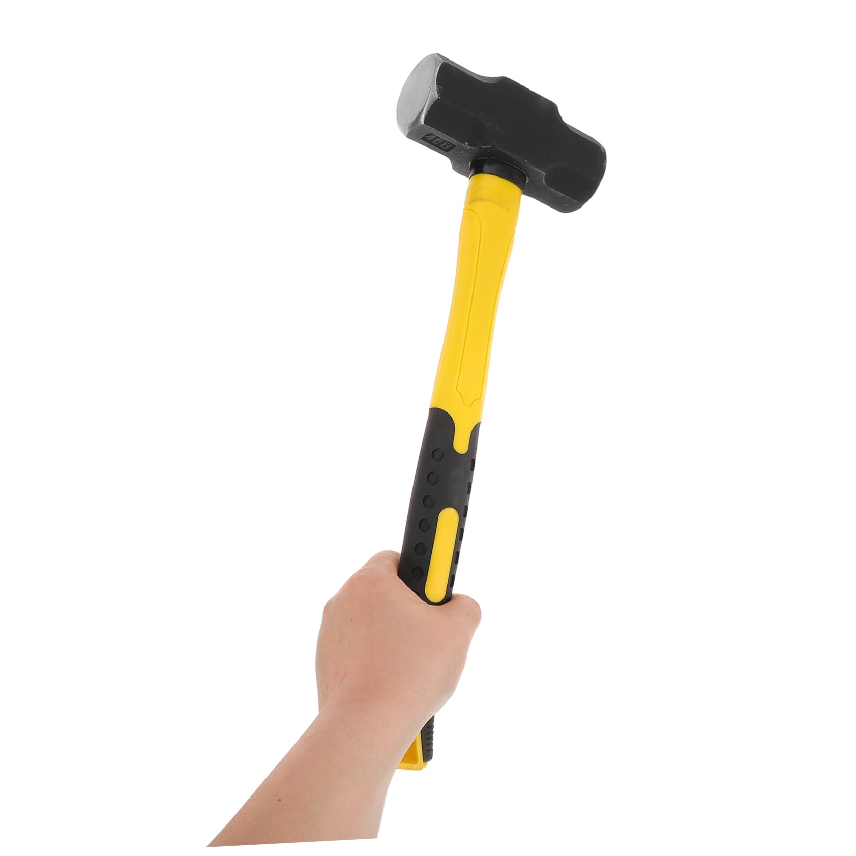 Martillo Octogonal de Acero al Carbono 2 Piezas para Demolición | Mango Ergonómico, Resistencia al Impacto, Uso en Renovación y Construcción, Color Amarillo