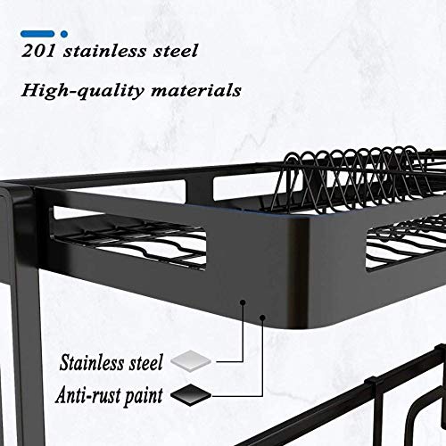 Suszarki Do Naczyń, Zlewozmywak, Suszarka Do Naczyń, Ociekacz, Sztućce, Filtr Do Wody, Naczynia Stołowe, Czarny, Stal Nierdzewna, Kuchenny Stojak Na Naczynia/85 * 31,5 *,