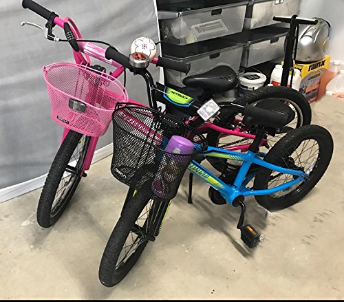 Biria Basket With Hooks Pink, Front, Removable, Wire Mesh Small Kids Bicycle Basket, Pink #TOP4