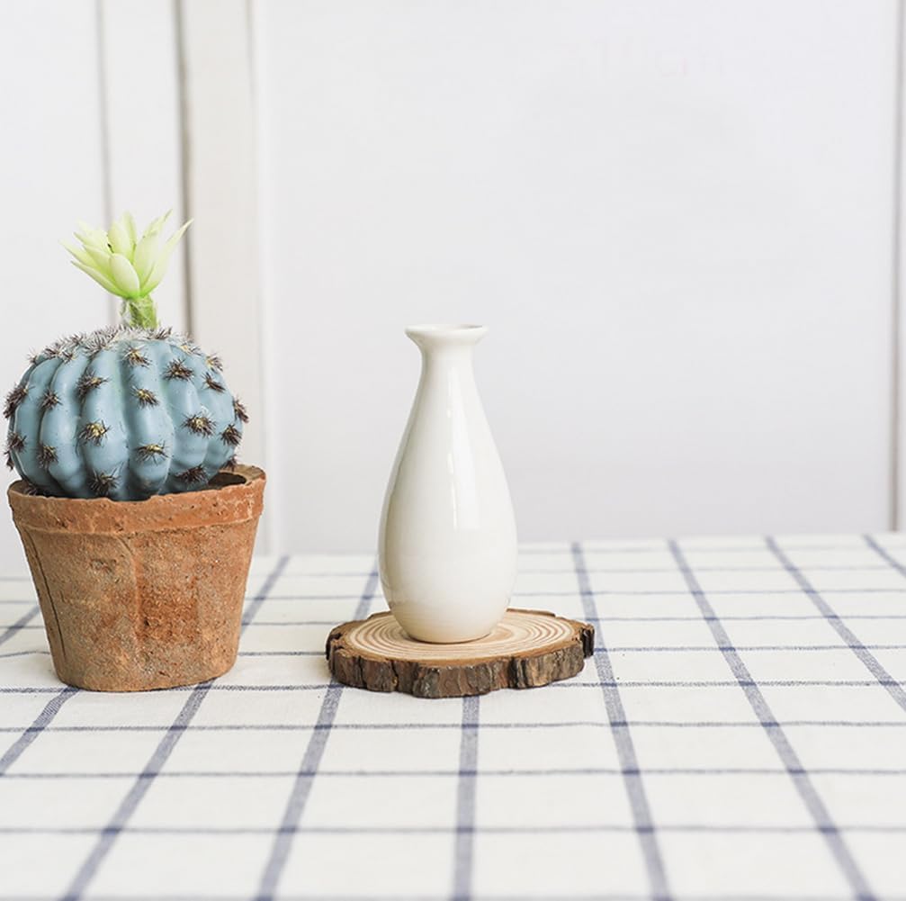 10CM White Mini Ceramic Bud Vases Small Single Stem Decorative Flower Vase for Wedding Dinner Office Bedroom Centerpiece Table Decorations - Image 5