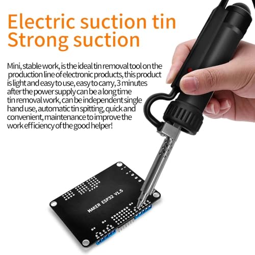 Image of Electric Solder Sucker, 30W Automatic Desoldering Pump Tin Suction Device BBT‑580 US Plug AC110V Come with a Nozzle Cleaner