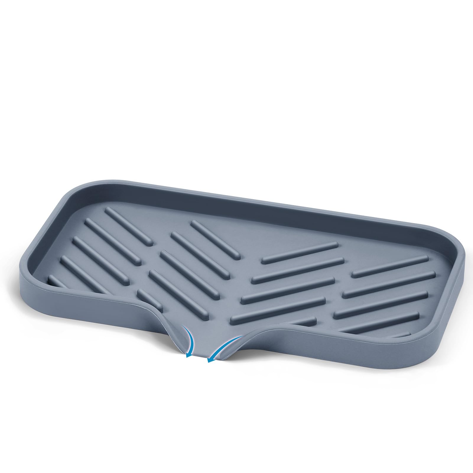 Portasapone Silicone Con Scarico | 30x12cm, Grigio, Per Bagno E Cucina - Foto 5