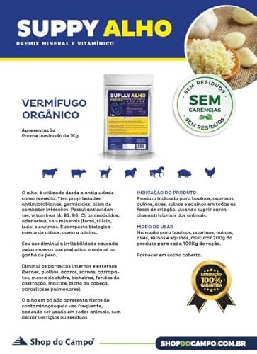 Suplly Alho Vermífugo Natural Para Animais 5kg