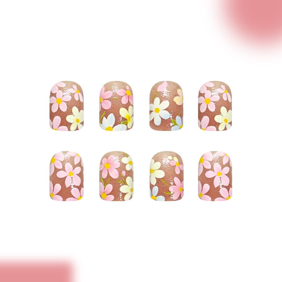 Flowers Press on Nails - Colorful Floral Acrylics for Women