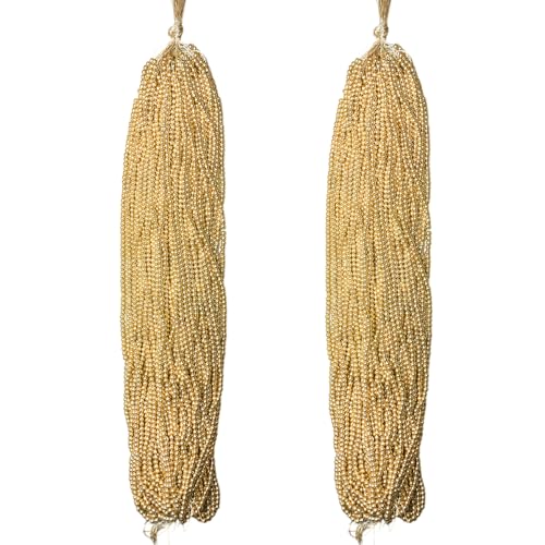 Image of (3mm, Pack of 2 Bunch) Aari Gold Bunch Beads for Embroidery Work, Jewellery Making, Arts and Crafts Kids DIY Making (2, 3mm)