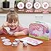 JOYIN Unicorn Tea Party Set for Little Girls, Pretend Pink Tin Teapot Set, Princess Tea Time Play Kitchen Toy with Teapot, Cup, Plate, Carrying Case for Kids Toddlers Age 3 4 5 6, Gift for Christmas