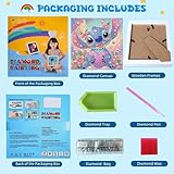 cdsnxore Stitch Diamond Painting with Frame, Cartoon Mosaic Making Diamond Painting Art Kits for Home Wall Decor (r) - Image 6