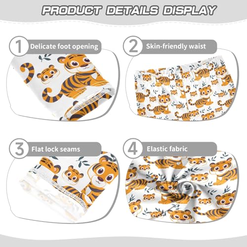 Cartoon Cute Tigers Girls Leggings Kids Yoga Pants Athletic Tights Pants 4-10 Years3