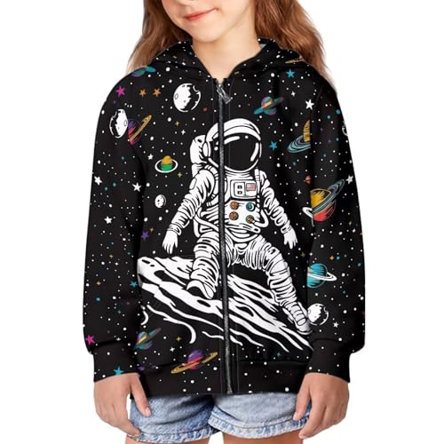 Image of Unisex Zipper Sweatshirt Boys Girls Hooded with 2 Pocket Pullover Hoodies for 6-16Y Kids
