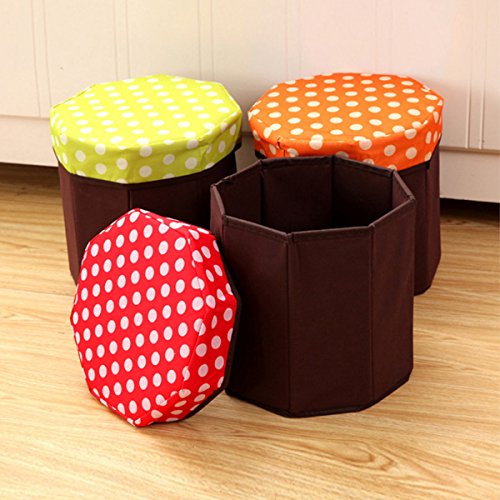 OUNONA caixa de armazenamento dobrável para guardar itens de vestuário e livros (laranja)