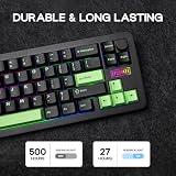 EPOMAKER Galaxy68 Bezprzewodowa klawiatura mechaniczna QMK/Via, stop aluminium, bateria 6000 mAh, boczna / podświetlana RGB, klawiatura do gier 65%, hot swap liniowy przełącznik (czarny, marmurowy