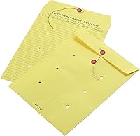 Vista 4 de Sobre de papel de colores con cuerda y botón, 10 x 13, amarillo, 100/caja