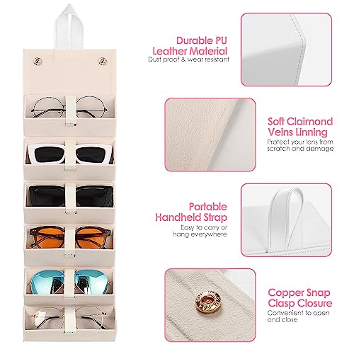 Image of MoKo Sunglasses Organizer, Travel Glasses Case Storage Portable Sunglasses Storage Case for Women Men