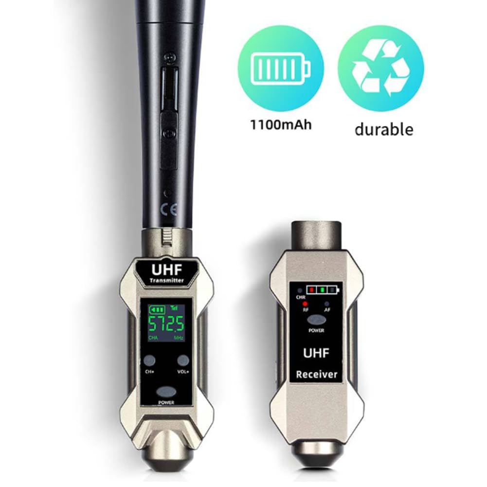 Micrófono Inalámbrico UHF con Cable A Inalámbrico, Receptor-Transmisor, 6,35 mm, 0 V, 5 V, 48 V, 48 KHz, Condensador Dinámico.