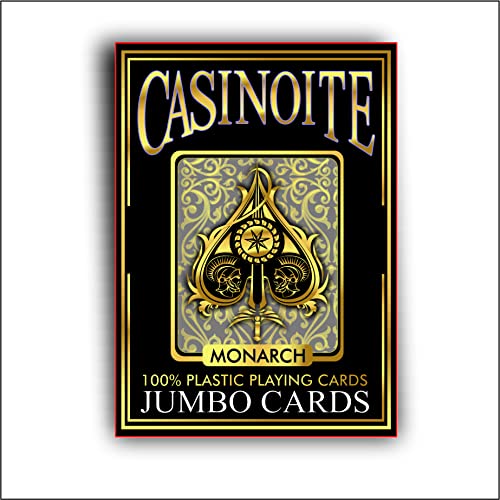 Casinoite Monarch 100% Plastic Poker Playing Cards-Black