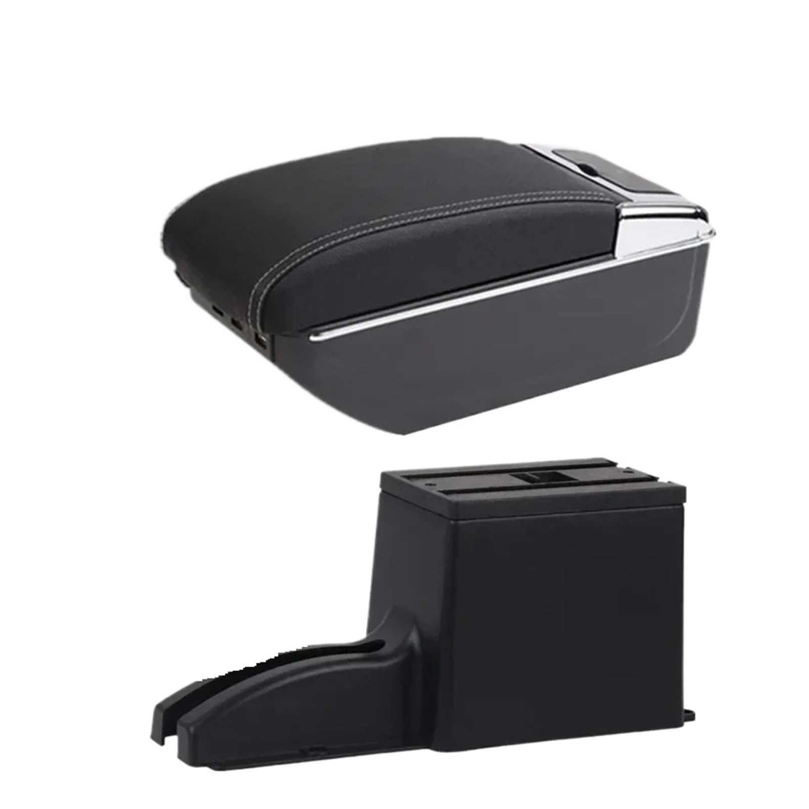 UMDJJU For Lada For Granta For Kalina Car Storage Box Interior Retrofit Accessories Car Centre Console Armrest Box(C white line 7USB)