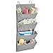 mDesign colgador ropa - Organizador armarios con 4 bolsillos de polipropileno transpirable - Perchero puerta multiusos ideal para el cuarto de los niños o el interior de sus armarios