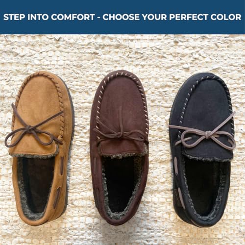 Dearfoams Men's Microsuede Moccasin with Tie Slipper3
