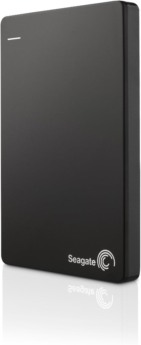 Backup Plus Slim 1TB Portable External Hard Drive with Mobile Device Backup USB 3.0 STDR1000100 T-Shirt - Black, Large