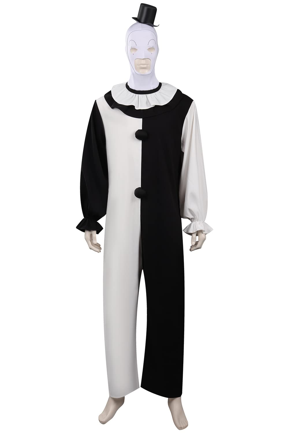 Terrifier Costume Art the Clown Cosplay Outfits the Killer Clown Jumpsuit Bodysuit Headgear for Halloween