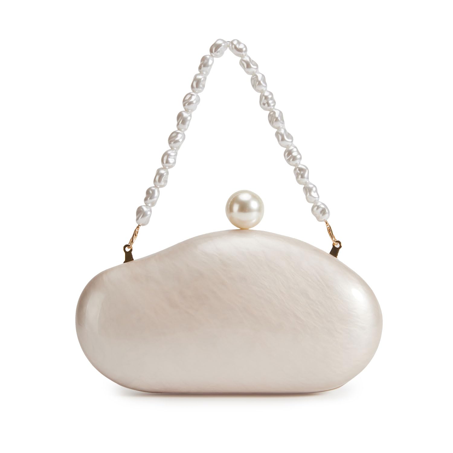 BRYCTSISEN Acrylic Shell Shaped Handbag (Pearl White)