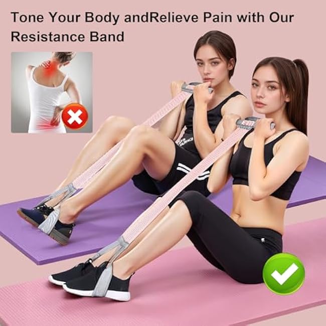 Fabric Resistance Band with Handles, Resistance Bands for Women, Non-Slip Elastic Bands for Strength Muscle Training, Stretch Band Workout Equipment for Leg Arm Chest Core Wrist Ankle