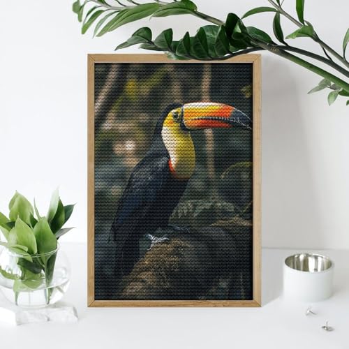 Kits d'art diamant adulte toucan multicolore diy - 4