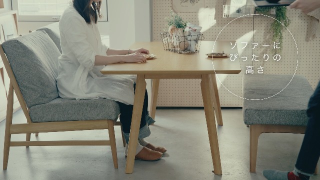 Amazon｜[ベルメゾン] ダイニングテーブル 低め 高さ65cm 天然木