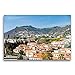 Produktbild Premium Textil-Leinwand 75 x 50 cm Quer-Format Blick von Funchal auf die grünen Vulkanberge von Madeira in Portugal, Leinwanddruck von Hannelore Baron