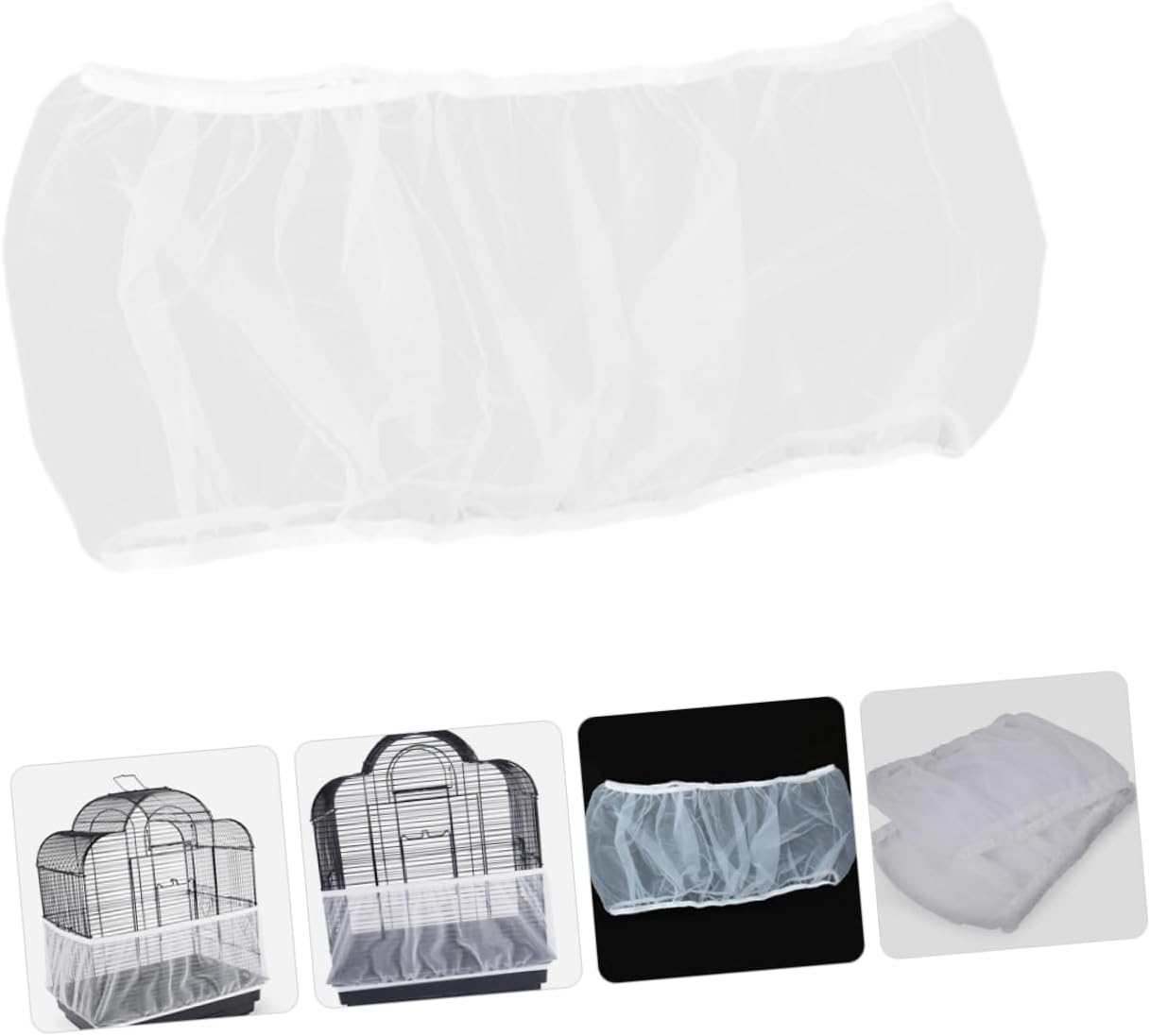 Sosoport Birdcage Cover Netting for Parrots Breathable Mesh Skirt Easy to Install Fit for Bird Cages Keeps Bird Comfortable and Clean Netting Height Circumference