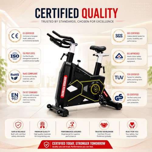 Image of Transformer Spin Bike - 24KG Flywheel, Adjustable Resistance, Indoor Cycling Exercise Bike for Home & Gym with Emergency Brake System XB-5816