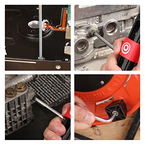 Duratech Allen Wrench Set, T-Handle Hex Key Set, 13 Pieces Long Arm Ball End Hex Wrench Set, S2 Steel, Sae 1/20-3/8 Inches #TOP6